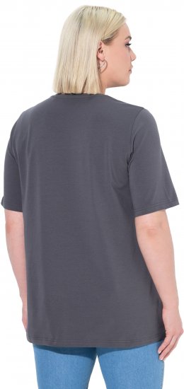 Ulla Popken Essential Round Neck Stretch Tee Graphite Grey - Tricouri - 