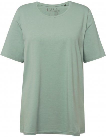Ulla Popken Essential Round Neck Stretch Tee Light Moss Green - Tricouri - 