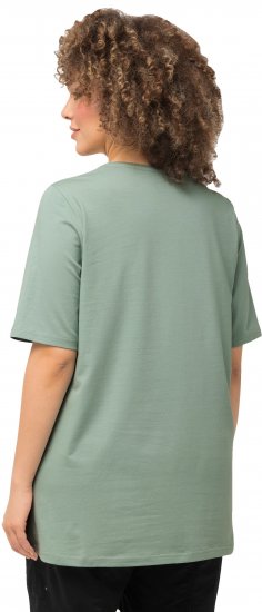 Ulla Popken Essential Round Neck Stretch Tee Light Moss Green - Tricouri - 