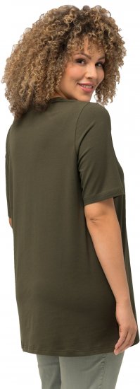 Ulla Popken Essential Round Neck Stretch Tee Forest Green - Tricouri - 