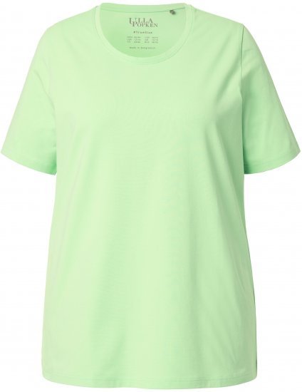 Ulla Popken Essential Round Neck Stretch Tee Light Green - Tricouri - 
