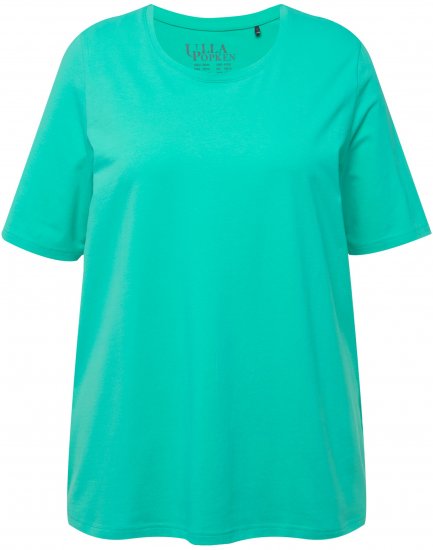 Ulla Popken Essential Round Neck Stretch Tee Turquoise - Tricouri - 