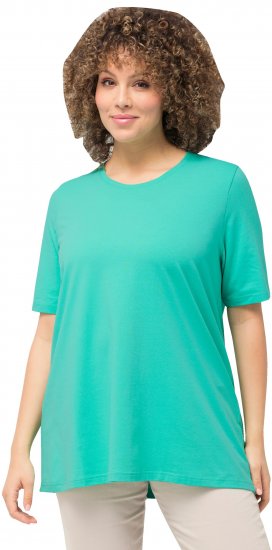 Ulla Popken Essential Round Neck Stretch Tee Turquoise - Tricouri - 