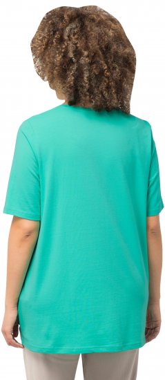 Ulla Popken Essential Round Neck Stretch Tee Turquoise - Tricouri - 