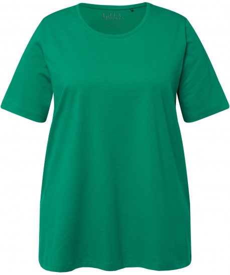 Ulla Popken Essential Round Neck Stretch Tee Emerald Green - Tricouri - 