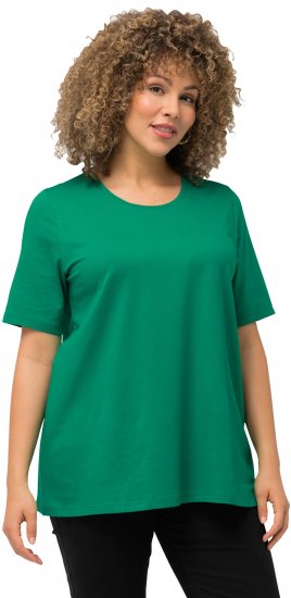 Ulla Popken Essential Round Neck Stretch Tee Emerald Green - Tricouri - 