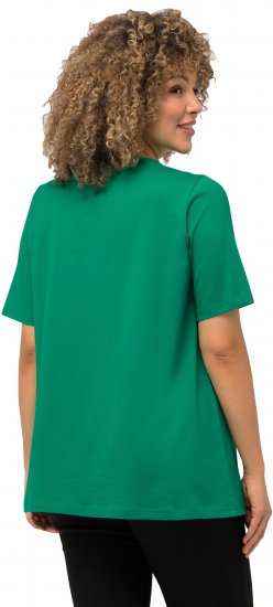 Ulla Popken Essential Round Neck Stretch Tee Emerald Green - Tricouri - 
