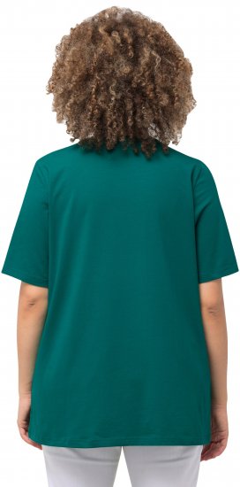 Ulla Popken Essential Round Neck Stretch Tee Dark Emerald - Tricouri - 