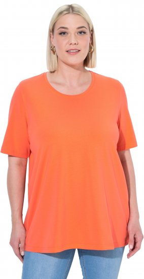 Ulla Popken Essential Round Neck Stretch Tee Coral Pink - Tricouri - 