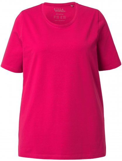 Ulla Popken Essential Round Neck Stretch Tee Dark Raspberry - Tricouri - 