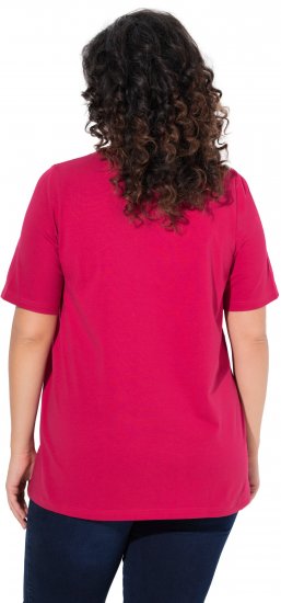 Ulla Popken Essential Round Neck Stretch Tee Dark Raspberry - Tricouri - 