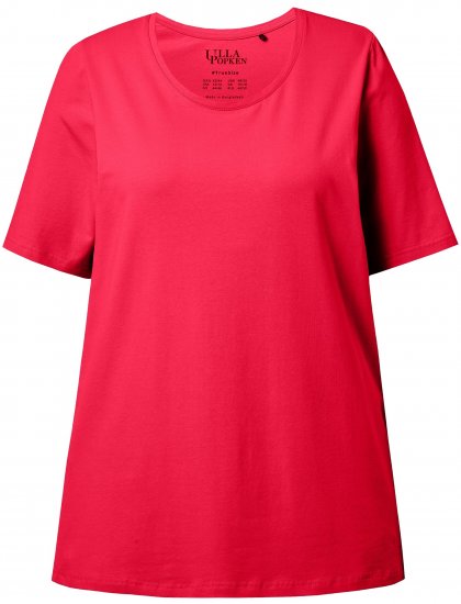 Ulla Popken Essential Round Neck Stretch Tee Red - Tricouri - 