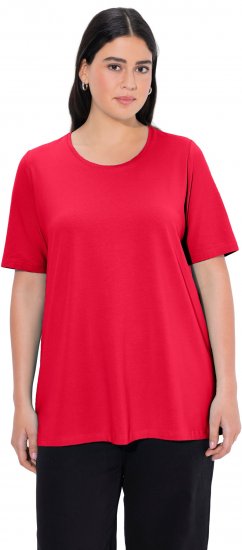 Ulla Popken Essential Round Neck Stretch Tee Red - Tricouri - 