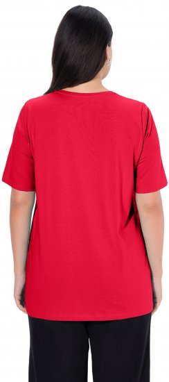 Ulla Popken Essential Round Neck Stretch Tee Red - Tricouri - 