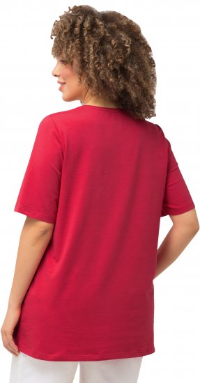 Ulla Popken Essential Round Neck Stretch Tee Dark Pink - Tricouri - 