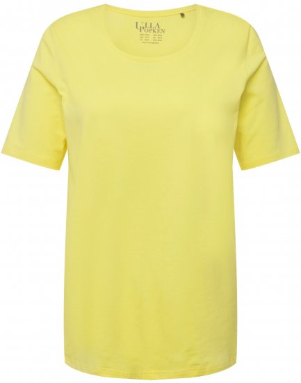 Ulla Popken Essential Round Neck Stretch Tee Lemon Yellow - Tricouri - 