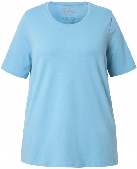 Ulla Popken Essential Round Neck Stretch Tee Light Teal - Tricouri - 
