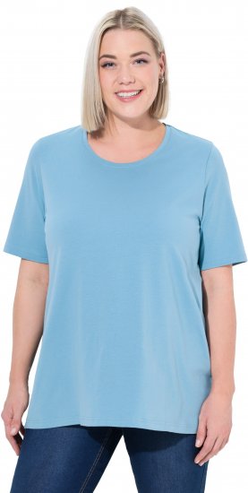 Ulla Popken Essential Round Neck Stretch Tee Light Teal - Tricouri - 