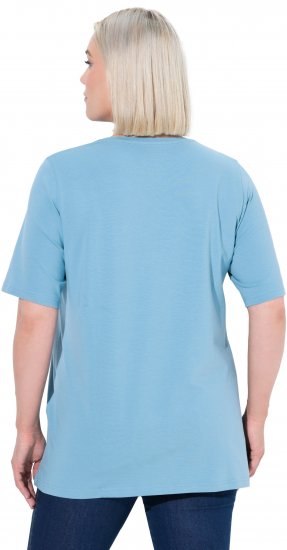Ulla Popken Essential Round Neck Stretch Tee Light Teal - Tricouri - 