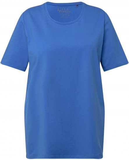 Ulla Popken Essential Round Neck Stretch Tee Denim Blue - Tricouri - 