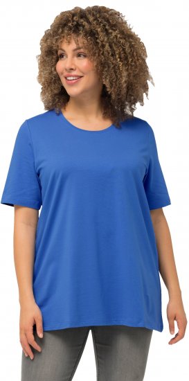 Ulla Popken Essential Round Neck Stretch Tee Denim Blue - Tricouri - 