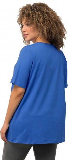 Ulla Popken Essential Round Neck Stretch Tee Denim Blue - Tricouri - 