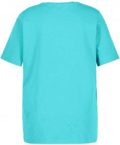 Ulla Popken Essential Round Neck Stretch Tee Deep Aqua - Tricouri - 