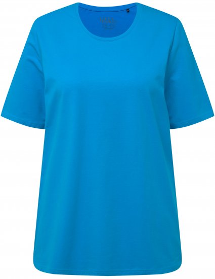 Ulla Popken Essential Round Neck Stretch Tee Sapphire Blue - Tricouri - 