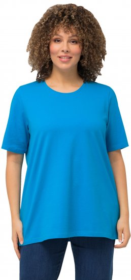 Ulla Popken Essential Round Neck Stretch Tee Sapphire Blue - Tricouri - 