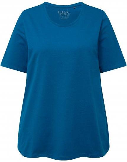 Ulla Popken Essential Round Neck Stretch Tee Medium Blue - Tricouri - 