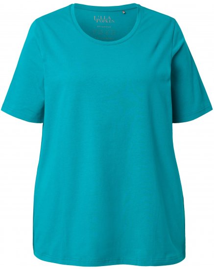 Ulla Popken Essential Round Neck Stretch Tee Teal - Tricouri - 