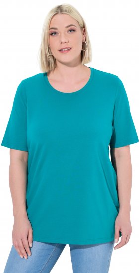 Ulla Popken Essential Round Neck Stretch Tee Teal - Tricouri - 