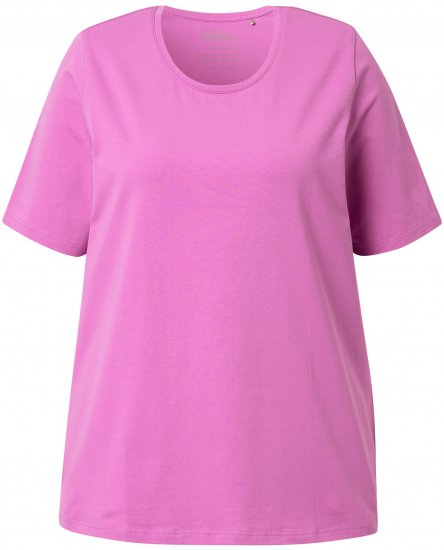Ulla Popken Essential Round Neck Stretch Tee Cool Pink - Tricouri - 