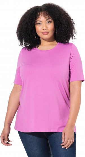 Ulla Popken Essential Round Neck Stretch Tee Cool Pink - Tricouri - 