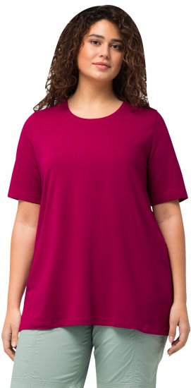 Ulla Popken Essential Round Neck Stretch Tee Magnolia Red - Tricouri - 