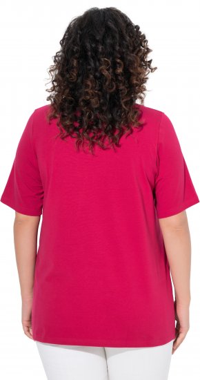 Ulla Popken Essential V-Neck Stretch Tee Dark Raspberry - Tricouri - 
