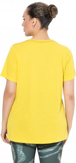 Ulla Popken Functional Antibacterial Finish V-Neck Short Sleeve Knit Top Sun Yellow - Tricouri - 