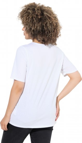 Ulla Popken Scoop Neck Short Sleeve Tee White - Tricouri - 