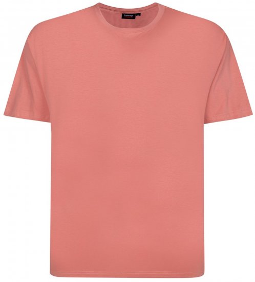 Espionage T015 Plain T-Shirt Coral - Tricouri - Tricouri Bărbați Mărimi Mari