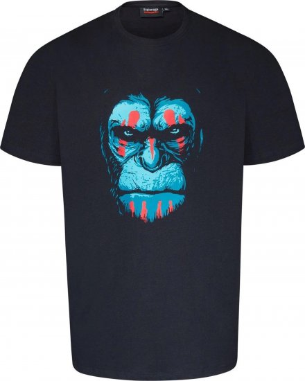 Espionage T415 Chimp Printed T-Shirt Navy - Tricouri cu imprimeu - Tricouri cu imprimeu mărimi mari