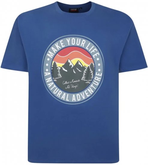 Espionage T421 Natural Adventure Printed T-Shirt Blue - Tricouri cu imprimeu - Tricouri cu imprimeu mărimi mari