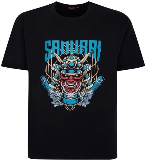 Espionage T429 Samurai Printed T-Shirt Navy - Tricouri cu imprimeu - Tricouri cu imprimeu mărimi mari