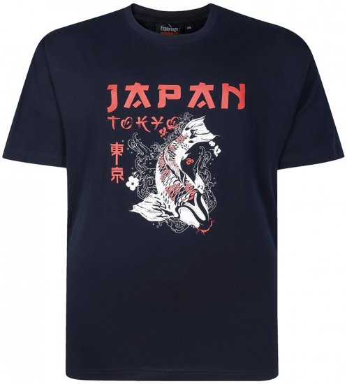 Espionage T437 Japan T-Shirt Black - Tricouri - Tricouri Bărbați Mărimi Mari