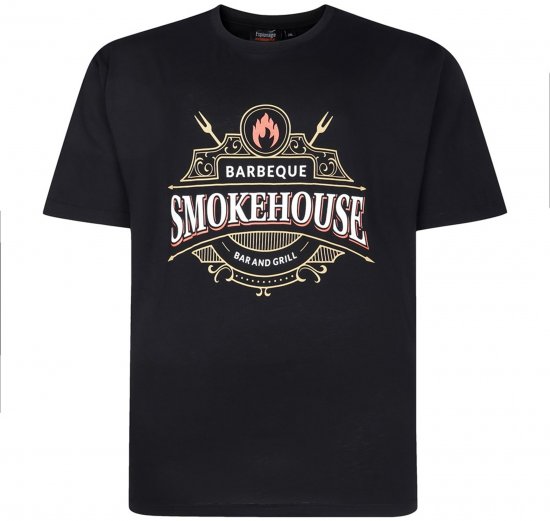 Espionage T437 Smokehouse Printed T-Shirt Black - Tricouri cu imprimeu - Tricouri cu imprimeu mărimi mari