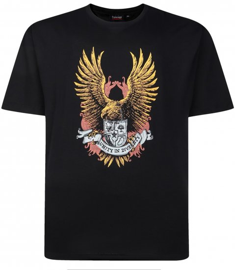 Espionage T442 Eagle Printed T-Shirt Black - Tricouri - Tricouri Bărbați Mărimi Mari