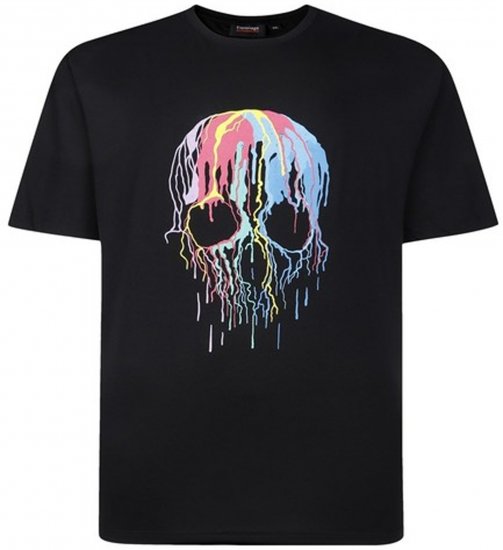Espionage T445 Dripping Skull Printed T-Shirt Black - Tricouri cu imprimeu - Tricouri cu imprimeu mărimi mari