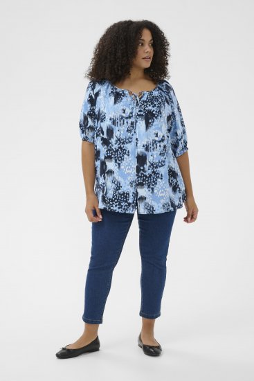 Kaffe Curve Aliana Tunic Blue Flower Animal - Tunici - 