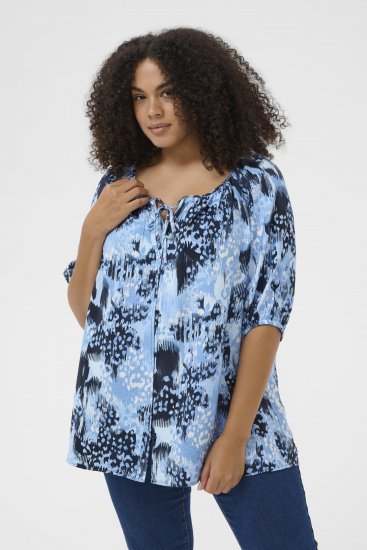 Kaffe Curve Aliana Tunic Blue Flower Animal - Tunici - 