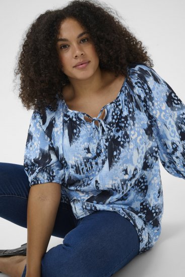 Kaffe Curve Aliana Tunic Blue Flower Animal - Tunici - 