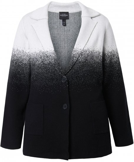 Ulla Popken Sacou Tricotat Cu Degrade De Culoare Negru/Alb - Sacouri - 